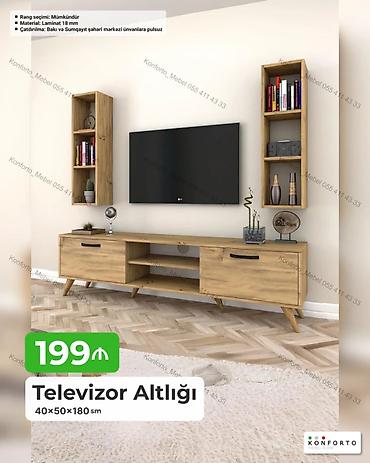 utu alti: Televizor altlığı və divar rəfləri dəsti - Ölçü: 40×50×180 sm (TV — 1
