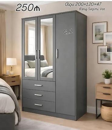 Ev üçün mebel: Üç qapılı paltar dolabı – model G_1 - Ölçü: 200×120×47 sm - Rəng — 1