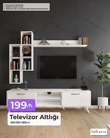 Ev və bağ: Televizor Altlığı dəstı – müasir minimal dizayn Ölçü: 40×50×180 sm — 1