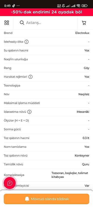 ev süpürgesi: Electrolux Well Q6 – Simsiz şaquli tozsoran Xüsusiyyətlər: - 2‑si — 5
