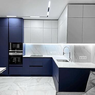 silver kitchen: Кухонный гарнитур, Новый, цвет - Синий, МДФ — 3