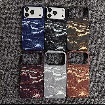 стилизатор: Чехол для iPhone с фактурной тканевой поверхностью и пейзажным — 5