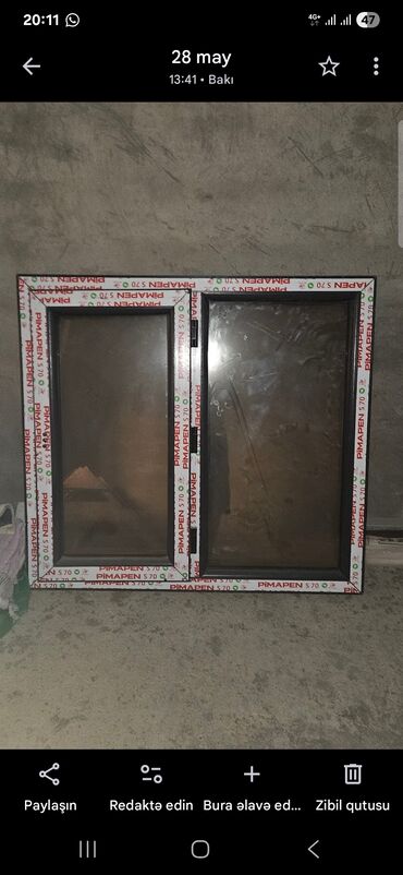 Barmaqlıqlar: Yeni İkiqat şüşə paketi Plastik pəncərə, Еni: 1 sm, Uzunluğu: 1 sm
