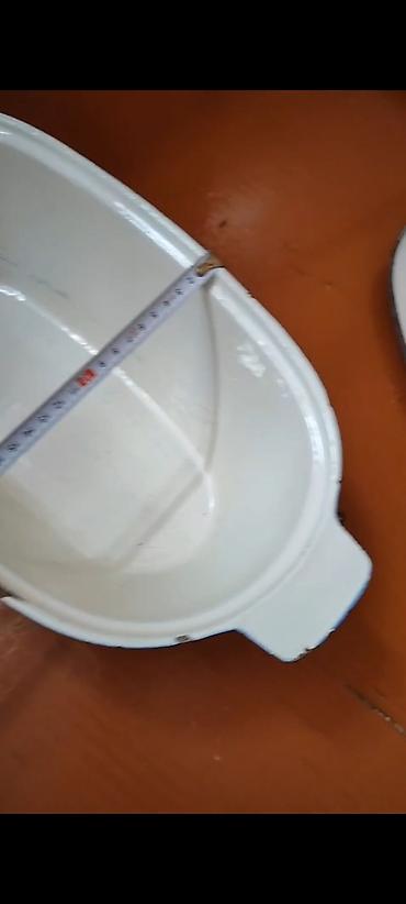 yemek servisi: Sovetden qalma emal agir cgun uzunsuv qazan. - Material: emal örtüklü — 2