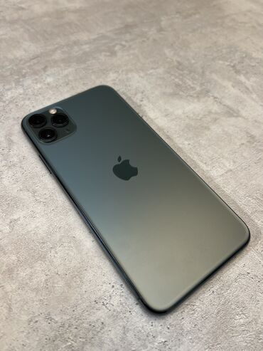 Apple iPhone: IPhone 11 Pro Max, Б/у, 64 ГБ, Matte Midnight Green, Зарядное устройство, Чехол, Коробка, 77 %