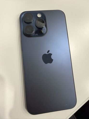 iphone 16 pro max купить: IPhone 15 Pro Max, Колдонулган, 512 ГБ, Blue Titanium, Каптама, Кабель, Куту, 87 %