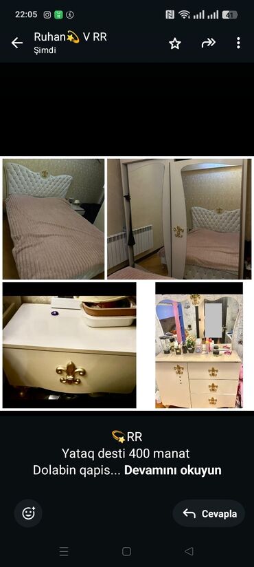 Yataq otağı dəstləri: 💫RR Yataq desti 400 manat Dolabin qapisi cixib resden oda duzelendi