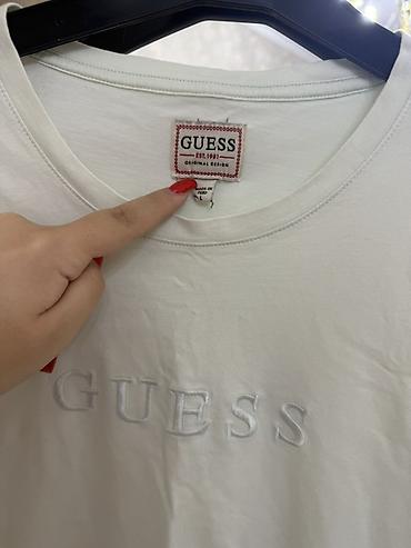 Kişi geyimləri: Futbolka, Guess, L, rəng - Ağ — 2