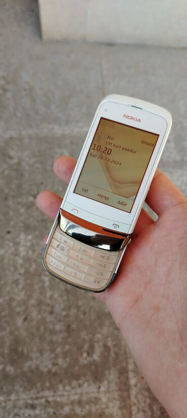 nokia telefon: Nokia C2, rəng - Ağ, Düyməli, Sensor