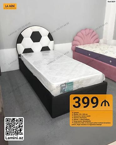 Futbol mövzulu tək nəfərlik çarpayı - Ölçü: 90 × 200 sm - Mexanizm