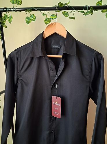 pull and bear: Köynək, Tudors, XS, rəng - Qara — 2
