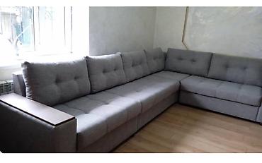 sofa: Угловой диван - Обивка: плотная ткань серого цвета, фактурная — 1