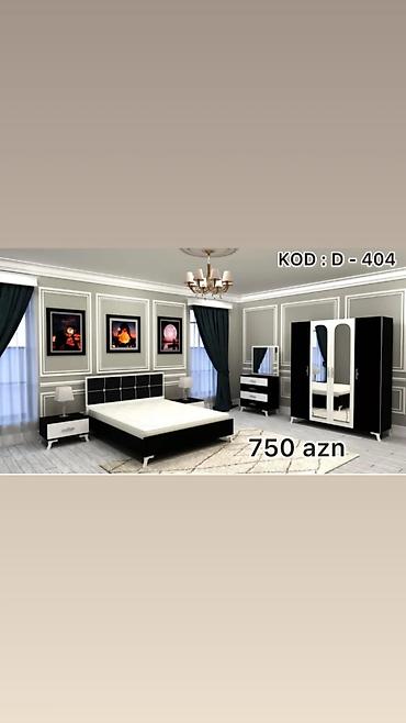 qoşa çarpayı: Yataq otağı mebel dəsti – Kod: D-404 - Rəng: qara-ağ kombinasiya - — 1