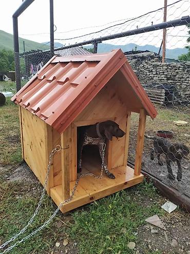 Yuvalar: Taxta it evi - Material: keyfiyyətli təbii ağac (taxta panellər) — 2