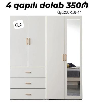 Ev üçün mebel: 4 qapılı paltar dolabı – 350₼ Ölçü: 200 × 160 × 47 sm Xüsusiyyətlər — 1