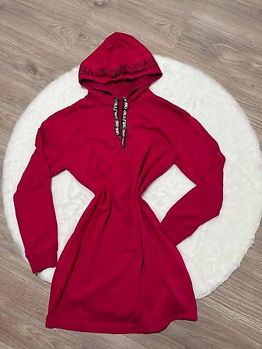 H&M Ženska duks-haljina sa kapuljačom (DIVIDED) – ciklama/magenta