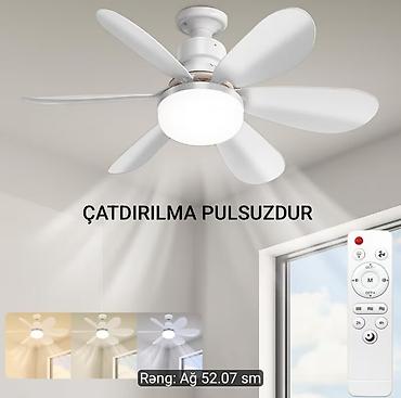 saat divar: Tavan ventilyatoru ilə LED işıq – pultla idarəetmə 30wat 28azn 40wat — 2