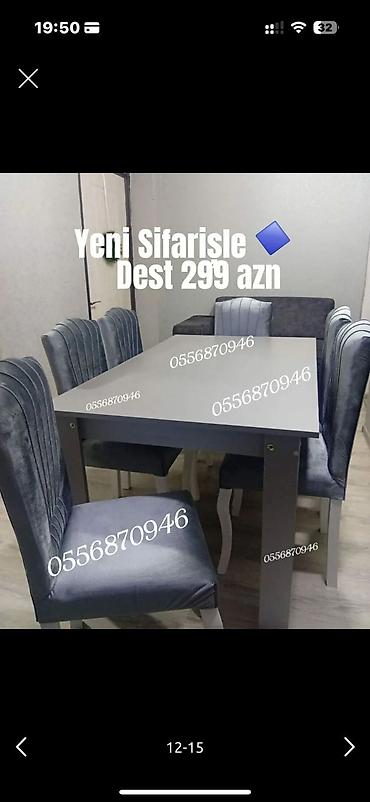 balaca stol: Qonaq otağı üçün, Yeni, 6 stul — 1