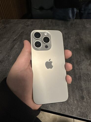 Apple iPhone: IPhone 15 Pro, Б/у, 256 ГБ, Desert Titanium, Защитное стекло, 91 %