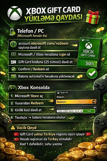 xbox hesabı: Turkiye Regionuna Uygun🇹🇷 Xbox Gift Card (Hediyye Karti) — 3