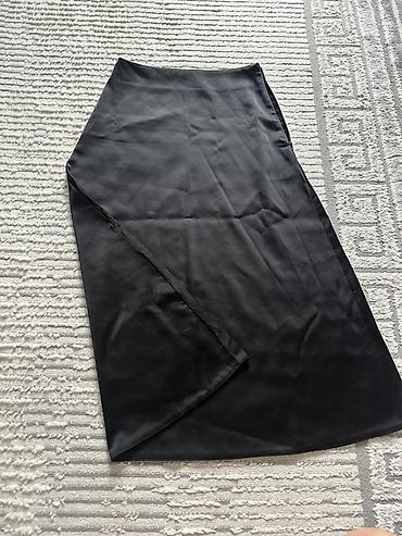 shein: Юбка, Модель юбки: Трапеция, Миди, Атлас, По талии — 3