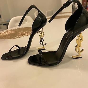 583 proba: Босоножки, 36, Yves Saint Laurent, Б/у, цвет - Черный, Платная доставка — 1