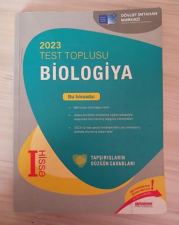 Книги и журналы: Məhsul: 2023 Test Toplusu – Biologiya (I hissə) Nəşriyyat/İdarə — 1