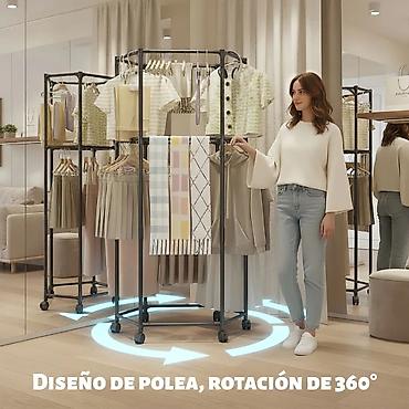asilqan: Asılqan 360° Təkərli bu paltar rəfi. Ölçü:172*70*36sm Əla möhkəmlik və — 5