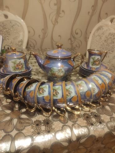 qədimi caydan: Çay dəsti, rəng - Göy, Farfor, Polşa — 2