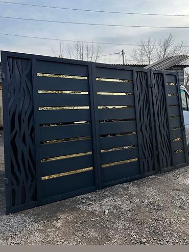 Откатные ворота: Стальные, Автоматические, Консольная конструкция, Для частного дома, С калиткой, Оптом, Новый, Бесплатная установка — 1