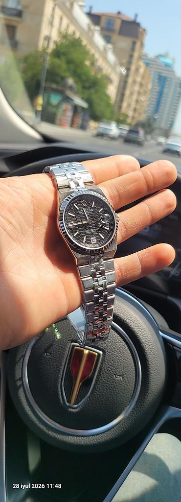 electron saat: Rolex Oyster Perpetual “Land‑Dweller” tərzində kişi qol saatı - — 6