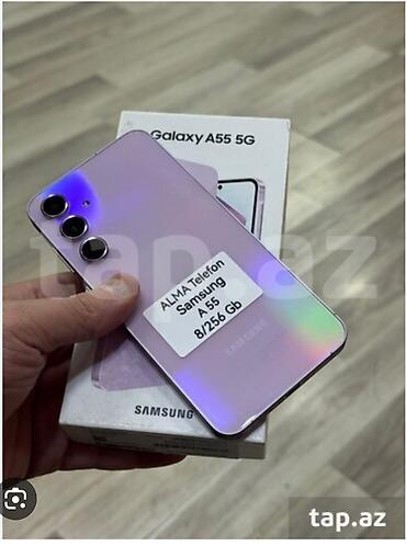 galaxy a 55: Samsung Galaxy A55 5G, 256 GB, rəng - Bənövşəyi, Barmaq izi — 1