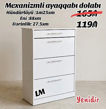 ayyaqabi skafi: Mexanizimli ayaqqabı dolabı - Rəng: ağ - 4 qapılı, mexanizmlə — 1