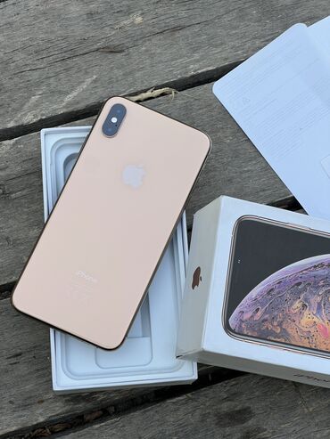 телефон обмен айфон: IPhone Xs Max, Жаңы, 256 ГБ, Алтын, Коргоочу айнек, Каптама, Куту, 80 %