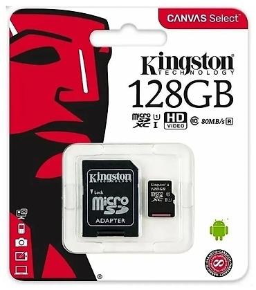Kingston Canvas Select microSDXC 128GB yaddaş kartı + SD adapter -