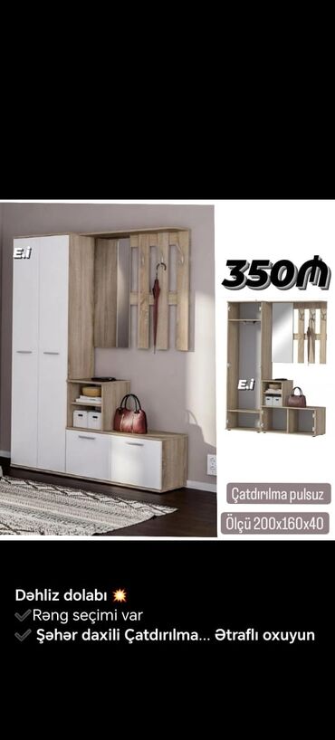 Dolablar: Yeni, Açılan, 2 qapılı Düz dolab, Dəhliz dolabı, Türkiyə — 21