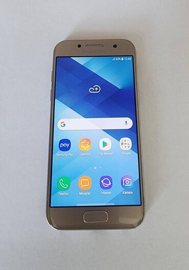 samsung a74 fiyat: Samsung Galaxy A3 2017, 32 GB, rəng - Qızılı, Sensor, Barmaq izi