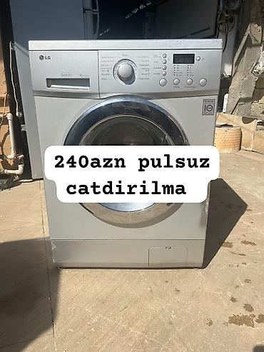 Məişət texnikası: LG paltaryuyan maşın – ön yükləməli, gümüşü korpus. Xüsusiyyətlər: - — 1