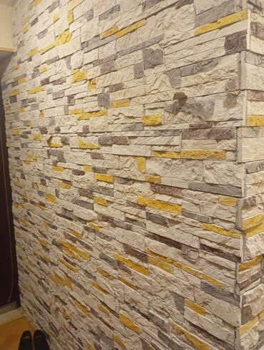 Fasad işləri: Kabançik usdasi dekorativni daş cay dasdari travertin daşlarin — 16