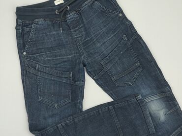 czarne jeansy z rozszerzanymi nogawkami: Jeans, F&F, 11 years, 140/146, condition - Good