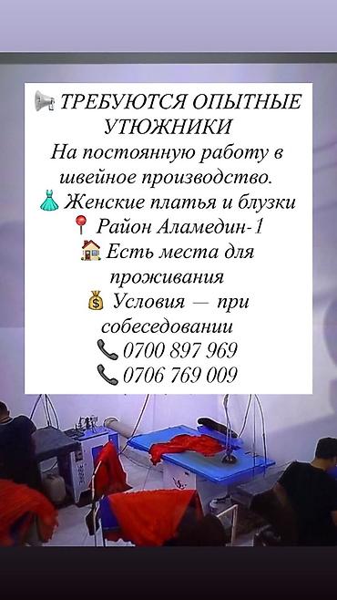 Швейное дело: Гладильщик, Платья, Оплата: Ежедневно, График работы: Шестидневка, Опыт работы: 3-5 лет опыта — 3