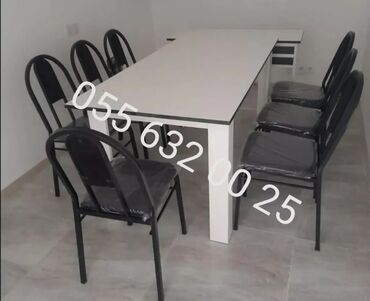 Bağ, çöl masa və oturacaq dəstləri: Yeni, Kvadrat masa, 4 stul, Açılmayan, Stullar ilə, Dəri, Azərbaycan — 15