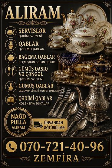 antik samovar alıram: Xidmət: Qədimi və yeni məişət qablarının alınması Təsvir: - — 1