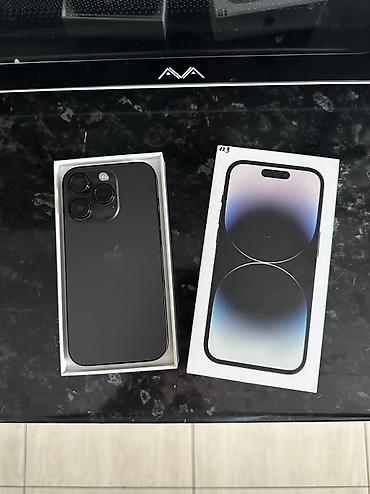 Мобильные телефоны и аксессуары: IPhone 14 Pro, Б/у, 128 ГБ, Черный, Защитное стекло, Коробка, 77 % — 2