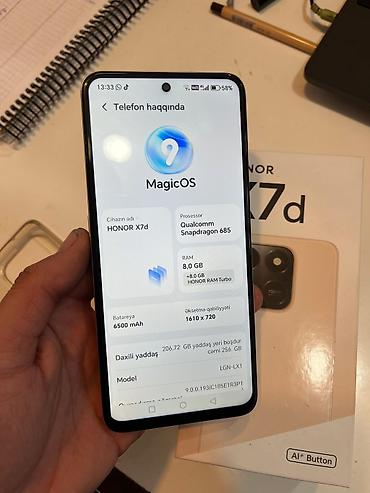 хвох сериес с: Honor X7d, 256 ГБ, цвет - Серебристый, Две SIM карты — 4