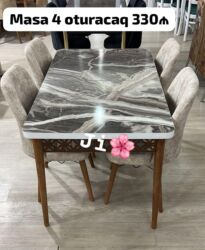 Masa və oturacaq dəstləri: Mətbəx üçün, Yeni, Açılan, Dördbucaq masa, 4 stul — 5
