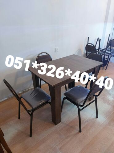 Masa və oturacaq dəstləri: Qonaq otağı üçün, Yeni, Açılan, Dördbucaq masa, 4 stul — 21