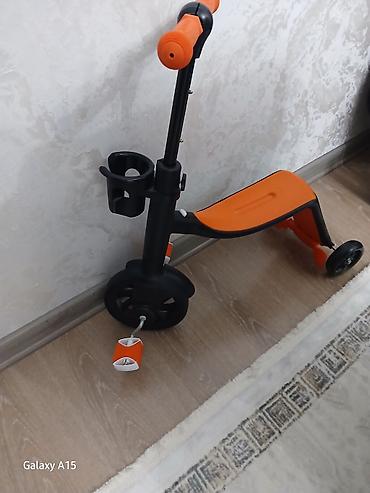 elektrikli scooter en ucuz: Uşaq üçün 3 təkərli skuter - Rəng: narıncı-qara - Ön tərəfdə iri — 2