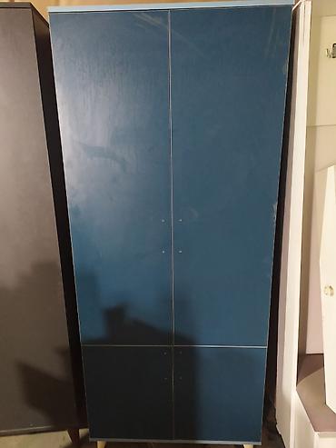 ucuz sifanerlər: Mavi rəngdə ikitərəfli qapılı şkaf - Minimalist dizayn, mat mavi — 1