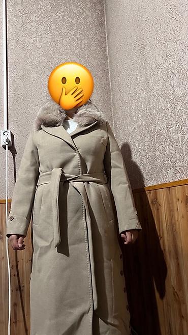 zara ботинки: Пальто, Халат, Зима, Длинная модель, С поясом — 1